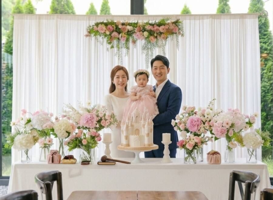 파티후 현대 돌상차림 출장 사례 20 - 화이트·파스텔 톤 돌상